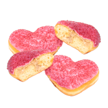 Gevulde hart donuts